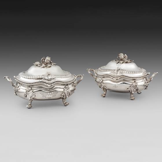 A Near Pair of  ‘Rococo’ Soup Tureens 