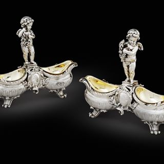 A Pair of 19th Century French Double Salt Cellars