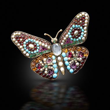 A late 19th century gem-set butterfly brooch