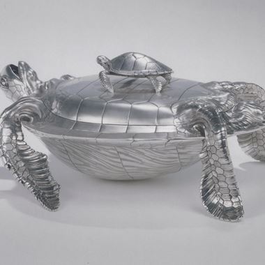 A Highly Important Soup Tureen Formed as a Green Turtle