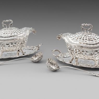 A Highly Important Pair of Soup-Tureens, Covers, Stands & ladles