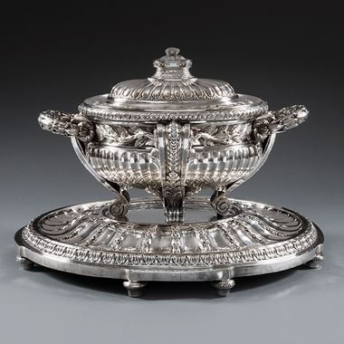 A Magnificent Soup Tureen on Stand with Cover, From the Orloff Service