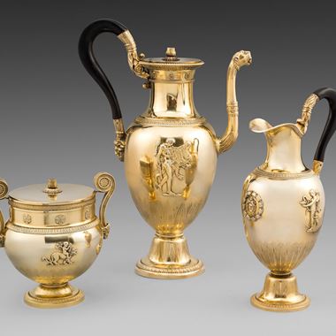 An Important 19th Century French Three-Piece Empire Coffee Service