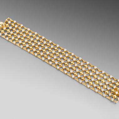 A Mid-Century Gold and Diamond Bracelet