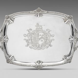 A Gadroon and Grapevine Ornamented Tray