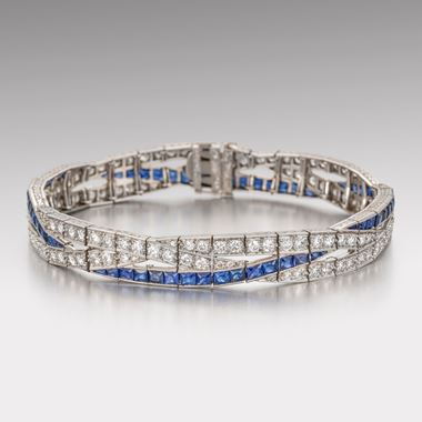 An American Art Deco Sapphire and Diamond Bracelet
