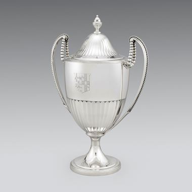 A Demi-Fluted Two-Handled Cup & Cover