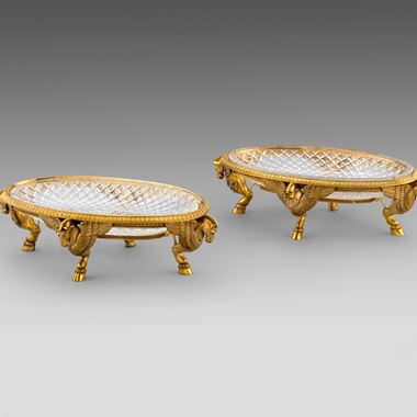 A Set of Four French Silver-Gilt Dishes