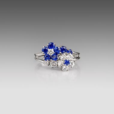 A Sapphire and Diamond 'Forget-Me-Not' Ring, Cartier New York, Circa 1960
