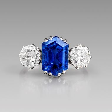 An Art Deco Sapphire and Diamond Ring, Circa 1930
