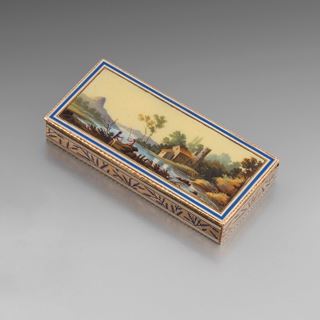 A German Early 19th Century Gold & Enamel Snuff Box	