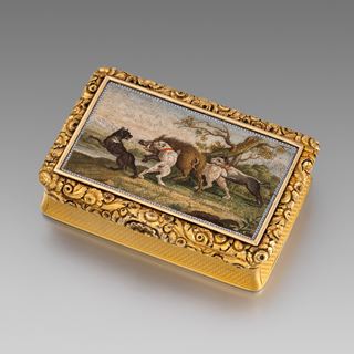 A George IV Silver Gilt and Micromosaic Box