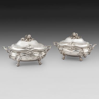 A Near Pair of  ‘Rococo’ Soup Tureens 