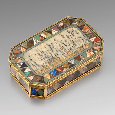 An Italian Early 19th Century Gold Mounted Hardstone Samples Box