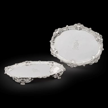 A Pair of Footed Salvers