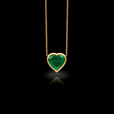 An emerald heart pendant
