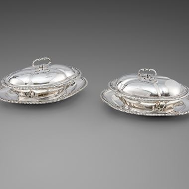 A Pair of Sauce Tureens on Stands