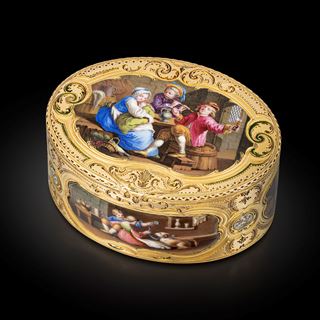 A Gold and Enamel Snuff Box, Paul Robert, Paris, 1756
