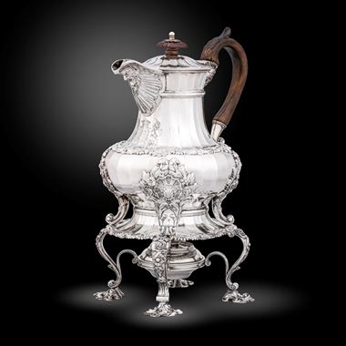 A Royal George IV coffee biggin / pot & stand