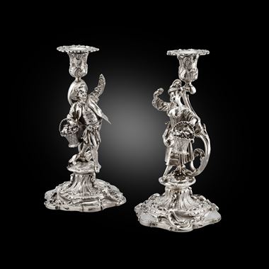 A Pair of Figural Candlesticks