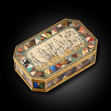 An Italian Early 19th Century Gold Mounted Hardstone Samples Box