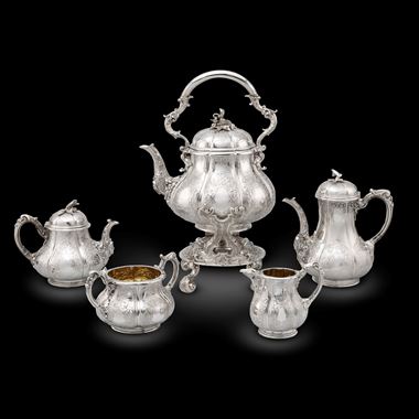 A Five-Piece Régence style Tea and Coffee Set