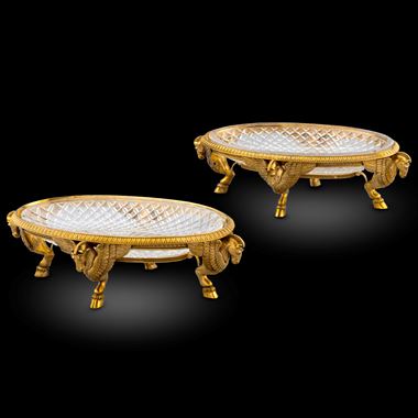 A Set of Four French Silver-Gilt Dishes