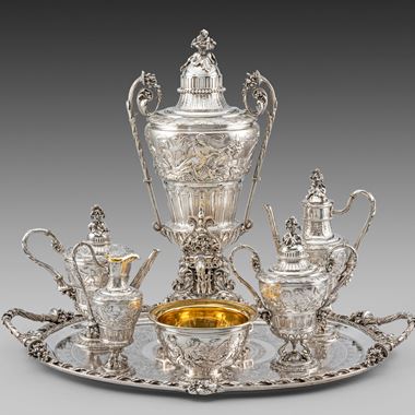 A Magnificent Six-Piece Tea & Coffee Service on Tray