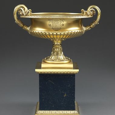 A Paul Storr Silver-Gilt Vase on Plinth