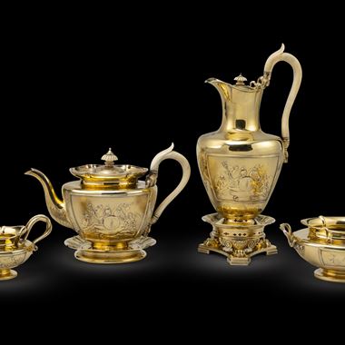 A George IV Silver-Gilt Tea and Coffee Set