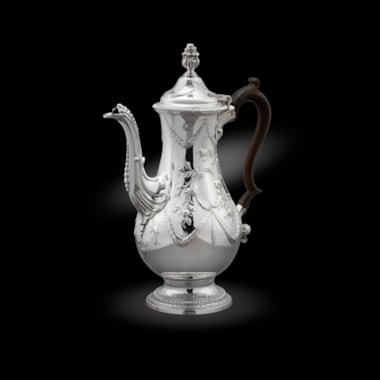 A Fruitwood Handle Coffee Pot