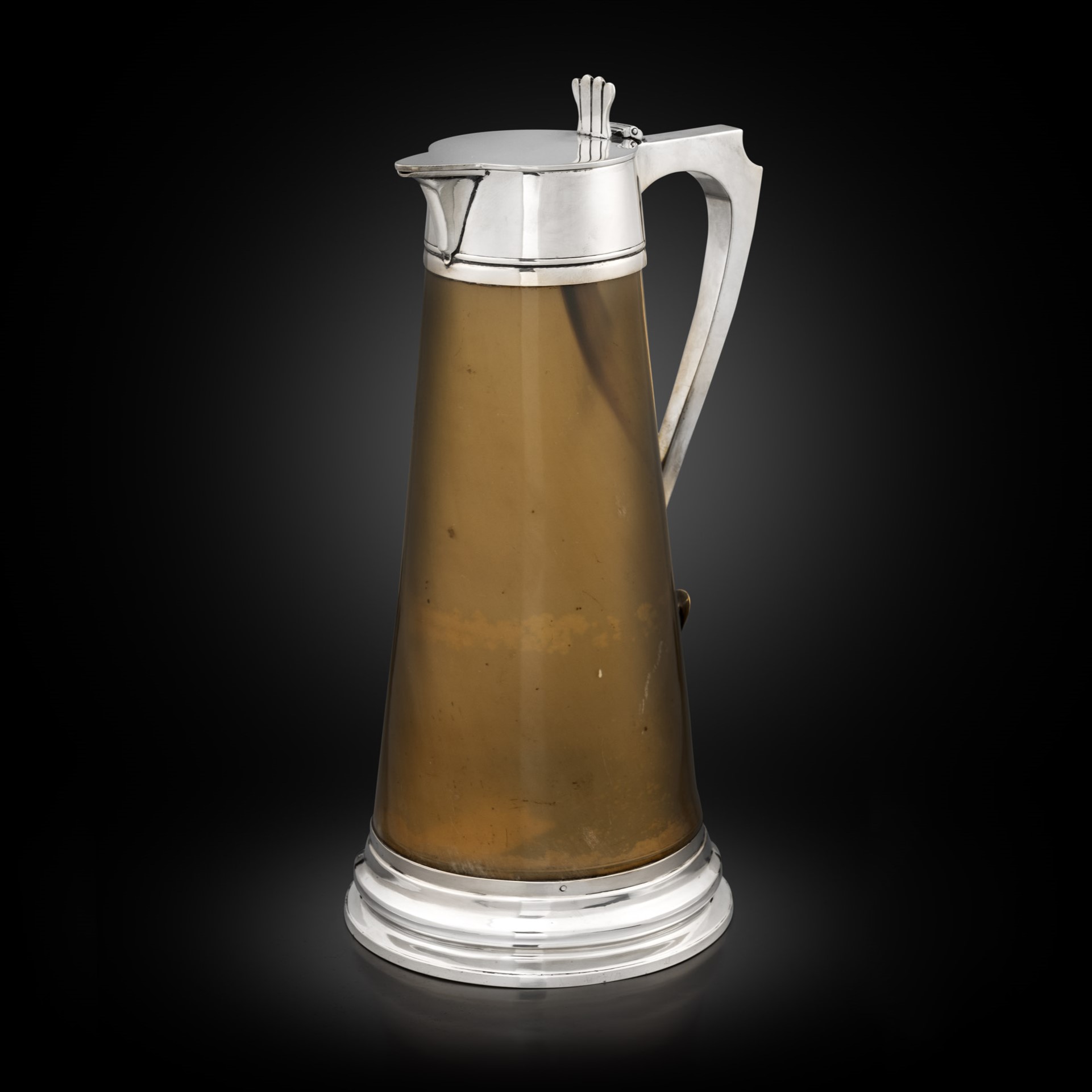 A Silver-Mounted Horn Jug