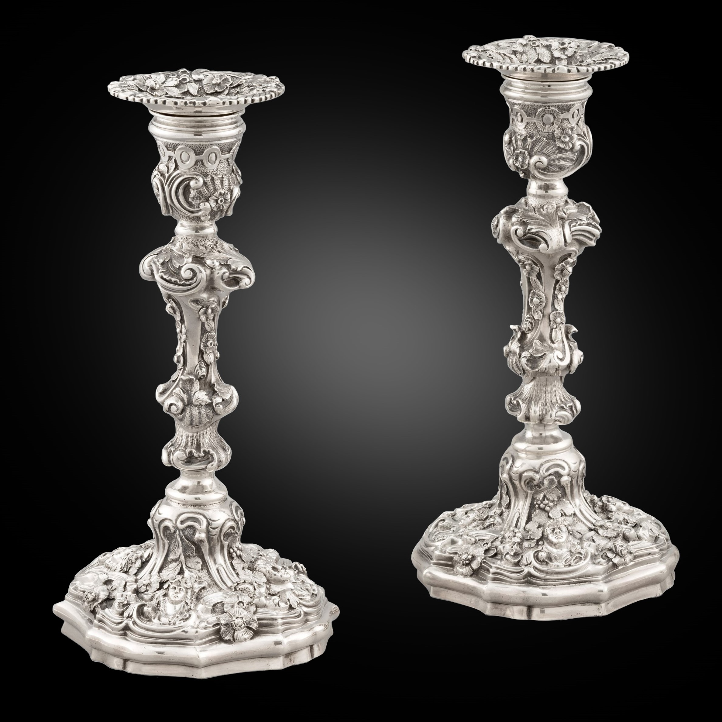 A Pair of Ornate Candlesticks
