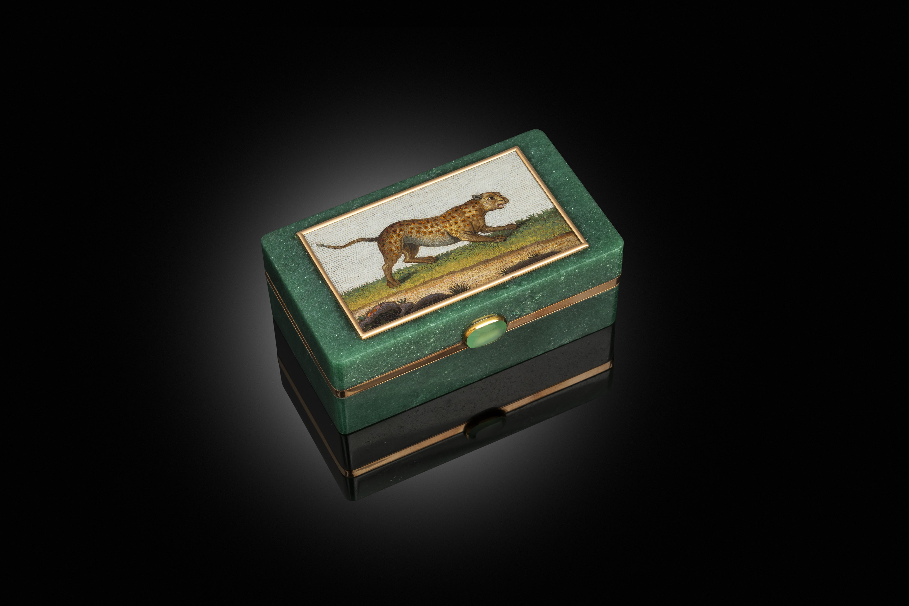 An 18th Century micromosaic of a Leopard