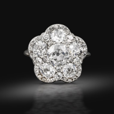 An antique cluster ring, circa 1890