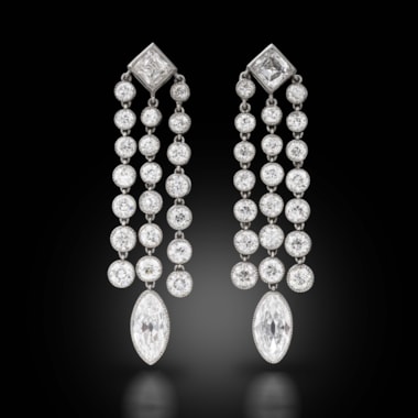 Diamond Drop Earrings, circa 1915