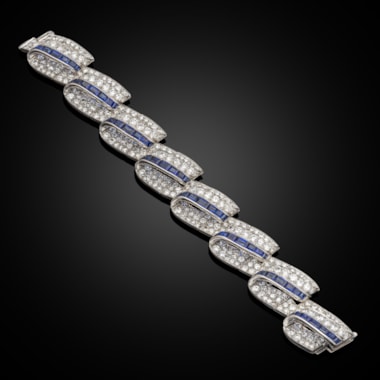 An extraordinary mid-century sapphire and diamond bracelet