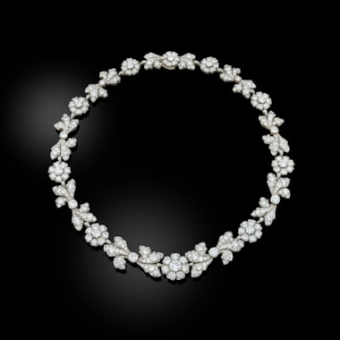 A diamond flower necklace, circa 1950