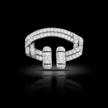 Art Deco Diamond Penannular Brooch