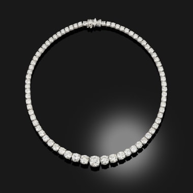 A mid-century diamond riviere necklace