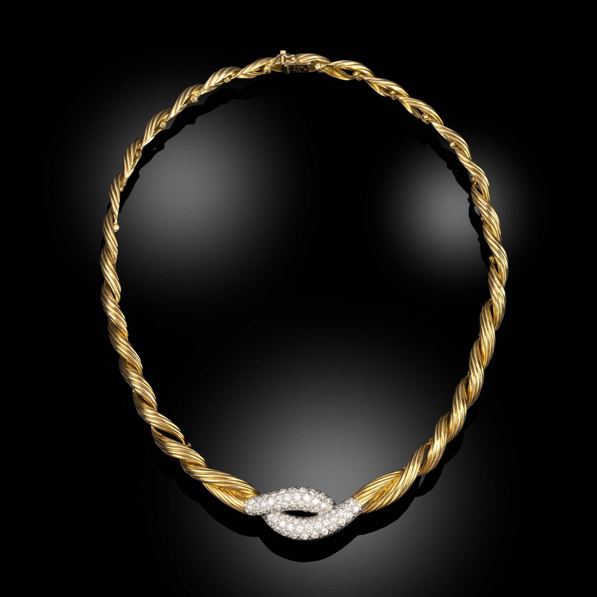 A gold and diamond necklace