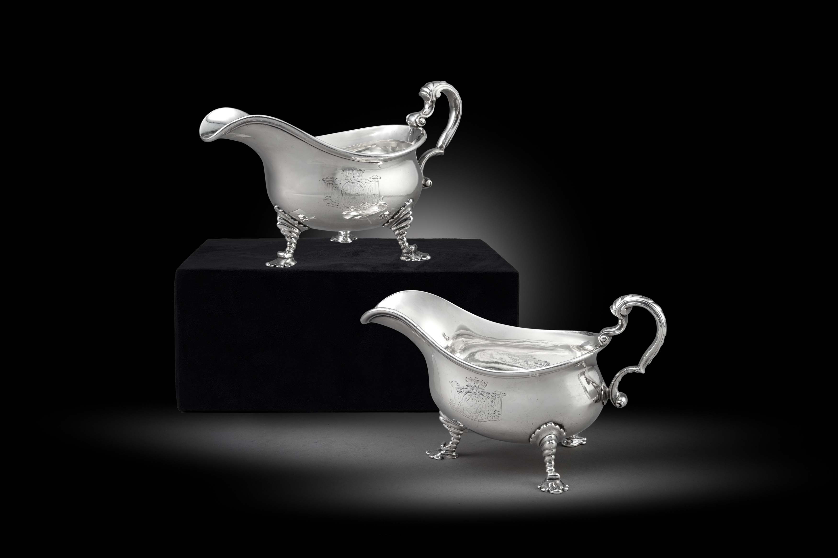 A Pair of George II Sauce Boats