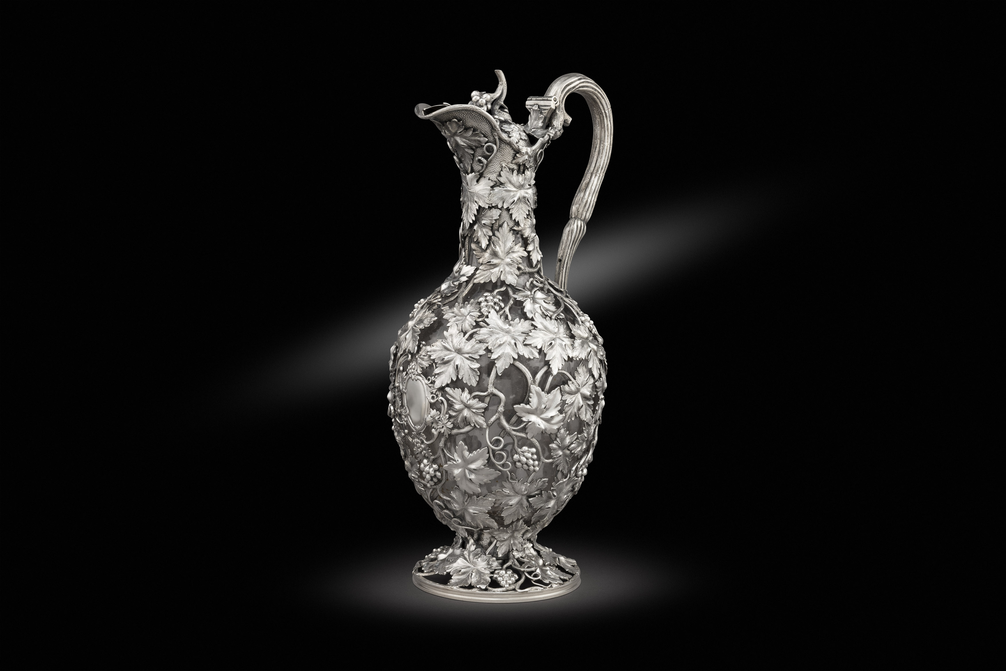A Victorian Cage-Work Vine Claret Jug  