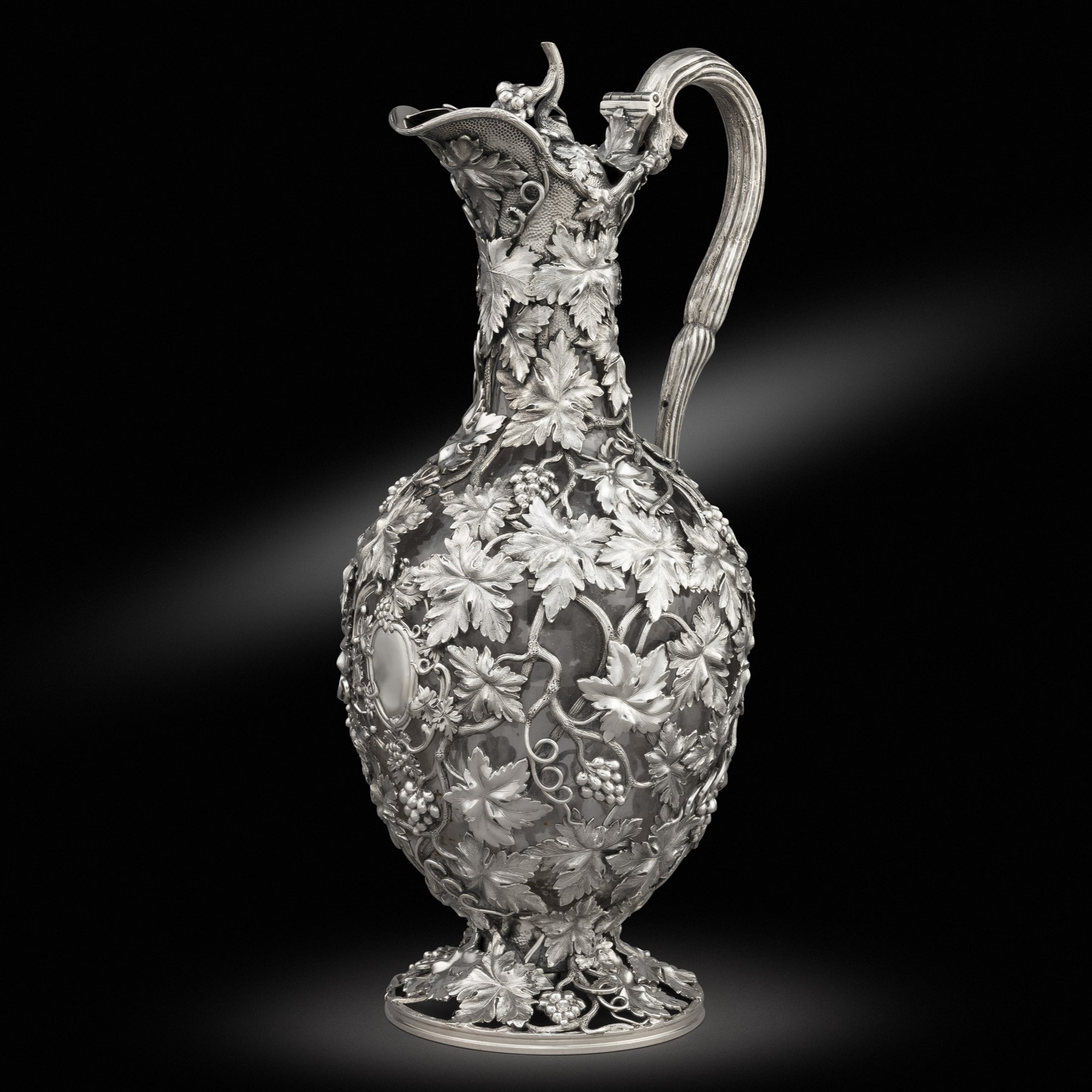A Victorian Cage-Work Vine Claret Jug  