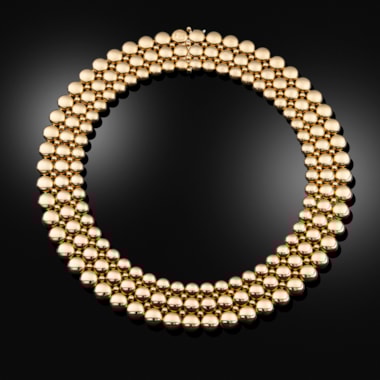 18ct Reversible Three Row Collar Necklace by Cartier. France c'2000