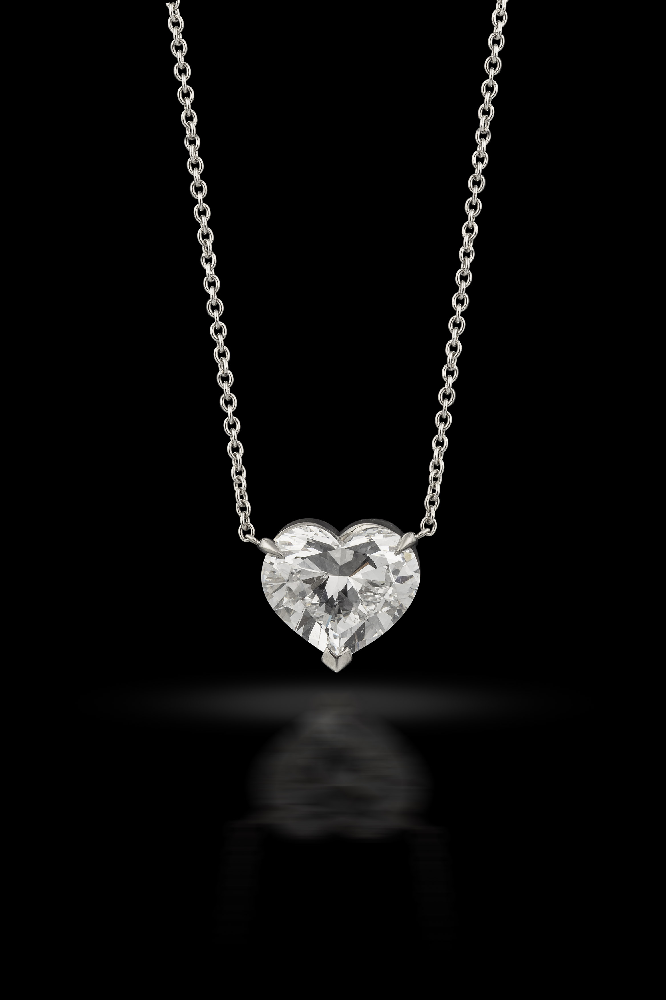 A heart shaped diamond pendant