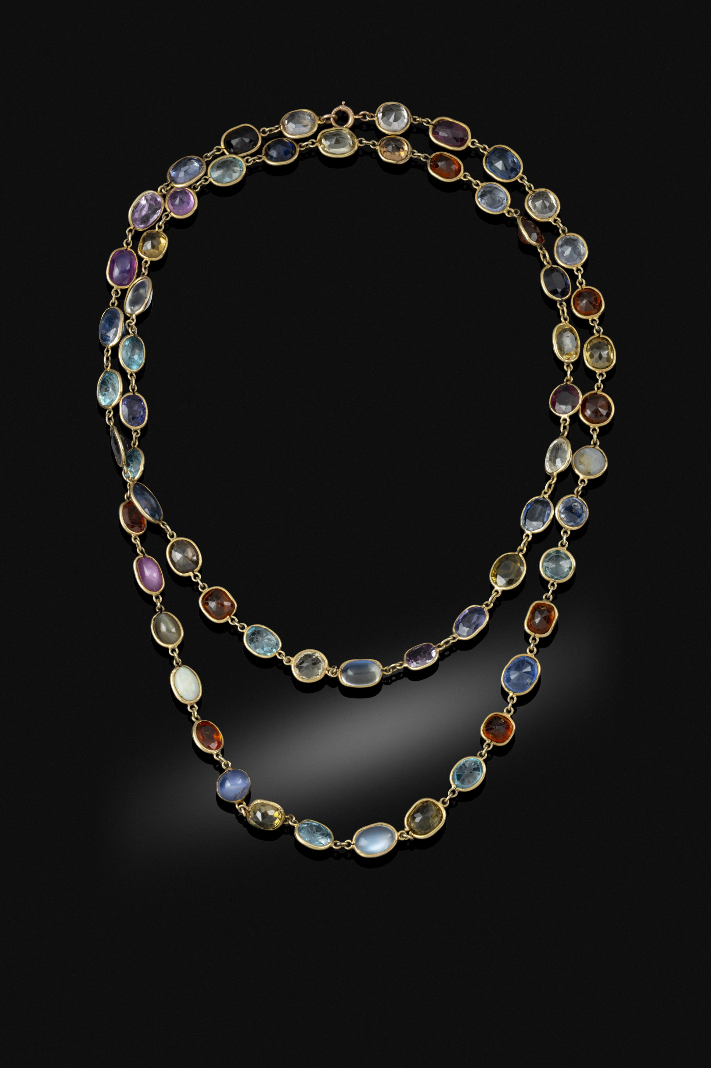 A multi gem-set necklace, circa 1900