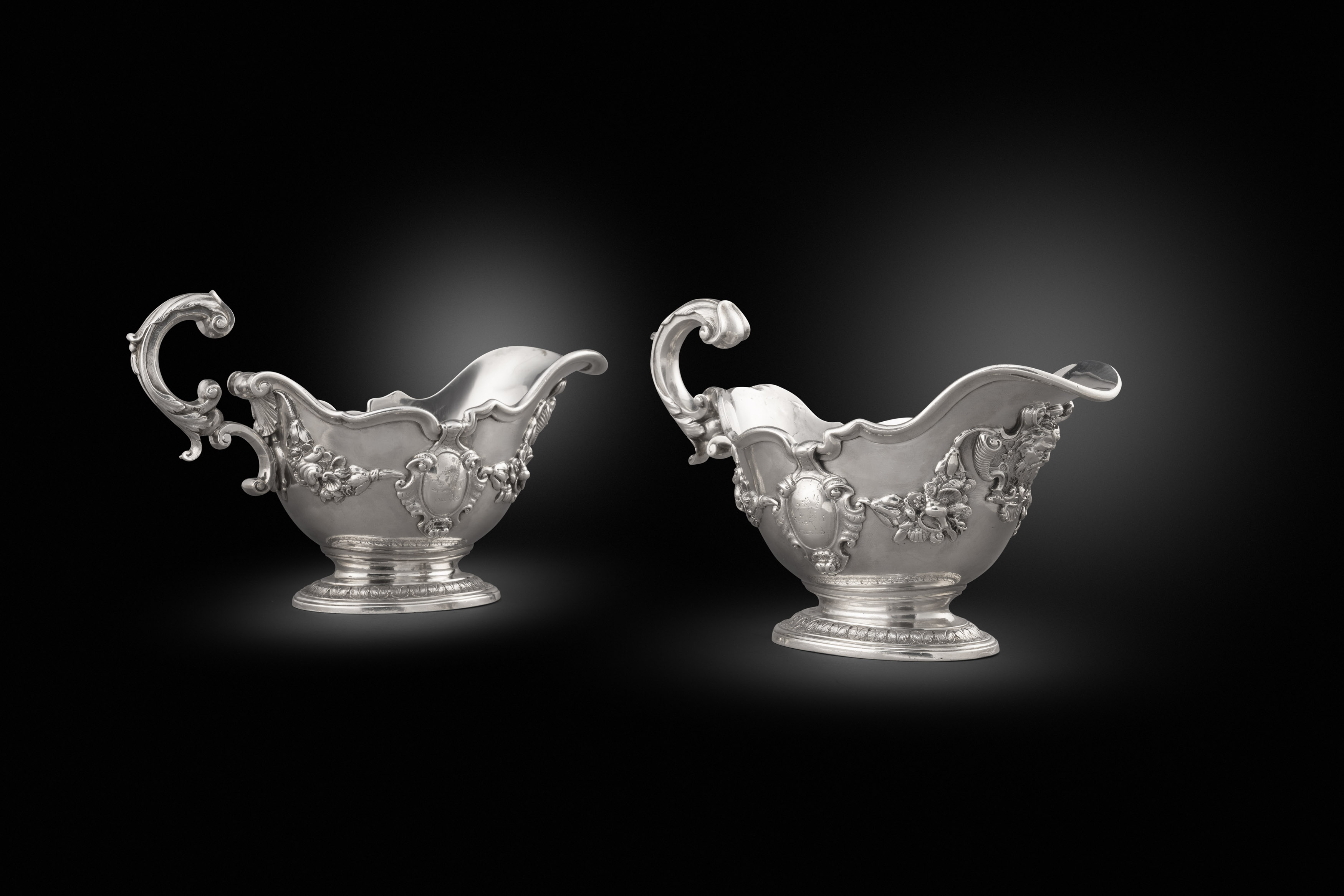 A Pair of George II Sauce Boats