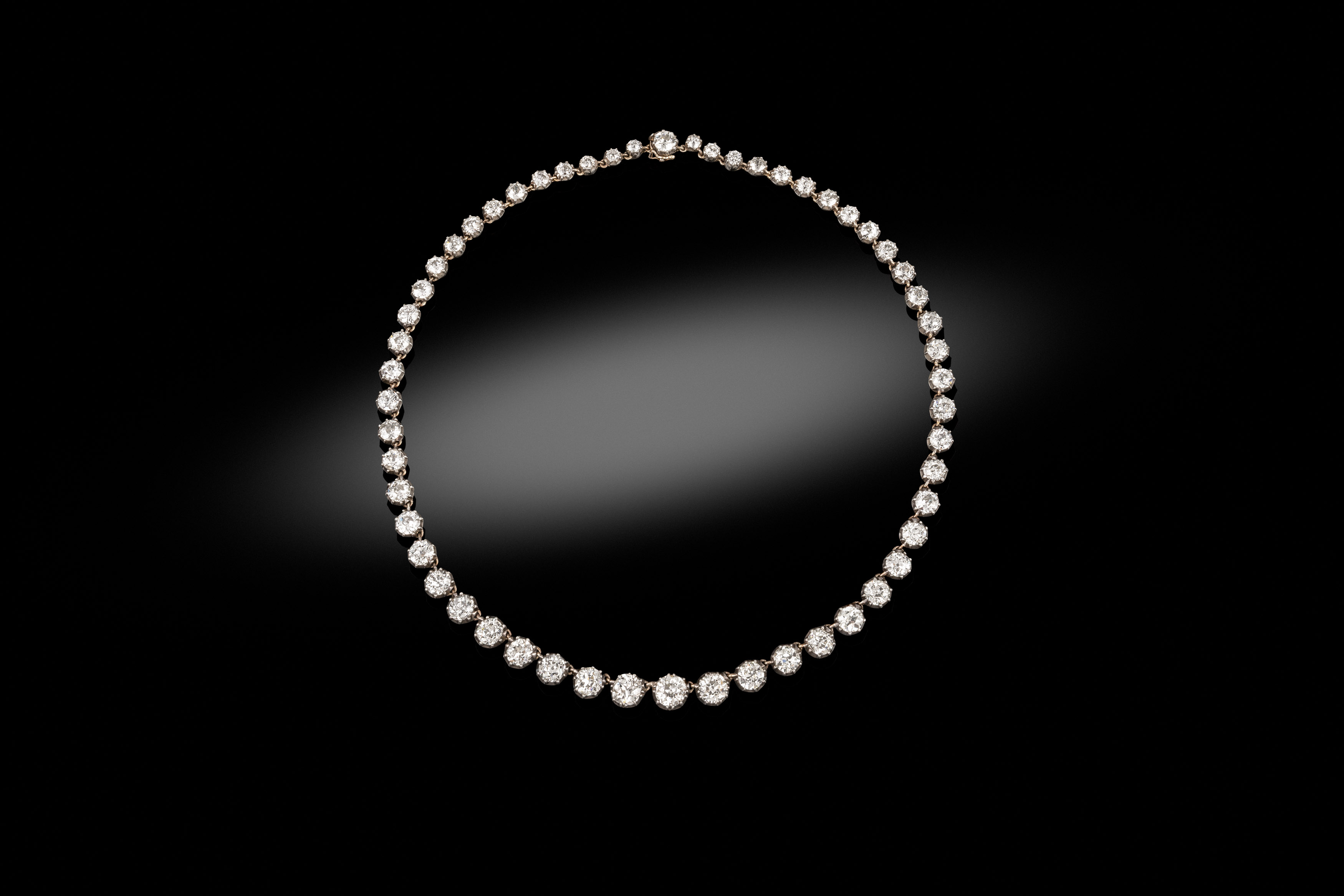 A late 19th century diamond collet necklace