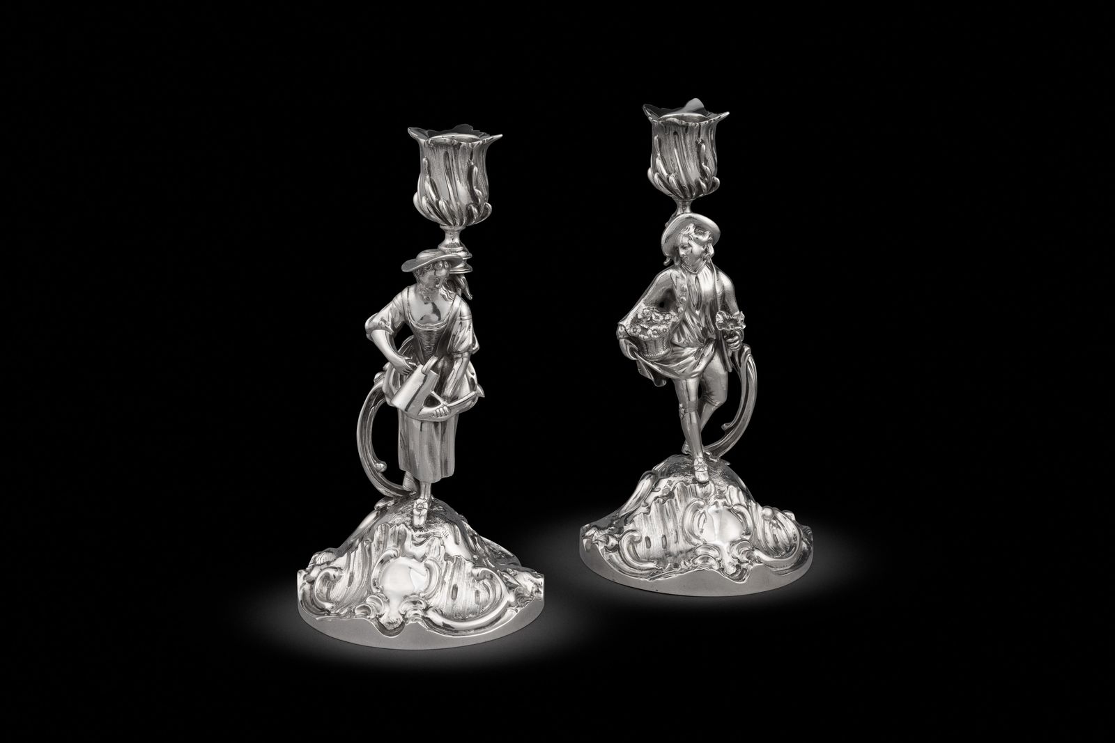 A Pair of Victorian Figural Candlesticks 